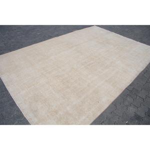 พรมตุรกีวินเทจ ขนาด 7.3x10.8 ฟุต (222x330 ซม.) พรมขนสัตว์ลายดอกไม้สีเบจ - Product Image 3