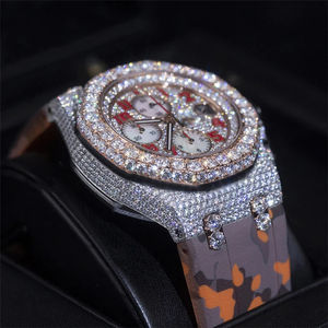 Montre personnalisée de luxe en moissanite, style antique, avec testeur de diamants, mouvement mécanique en acier inoxydable certifié - Product Image 4