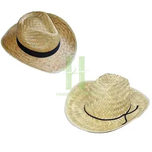 Conjunto de sombreros de vaquero de paja para 2 parejas, superventas, fabricante de Vietnam, venta al por mayor, sombreros de paja, variedad de tamaños, multicolor, novedad