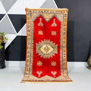 พรมโมร็อกโกแท้ ทำมือจากขนสัตว์ ลายเบอร์เบอร์แบบดั้งเดิม สไตล์วินเทจและโมเดิร์น สำหรับตกแต่งบ้าน - Product Image 1