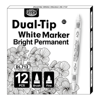 Ensemble de stylos de calligraphie à encre noire et blanche Guangna, marqueurs artistiques avec pointe pinceau et pointes flexibles, stylo en plastique