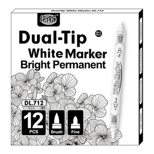 Set di Penne per Calligrafia Guangna con Inchiostro Bianco e Nero, Pennarelli Artistici con Punta a Pennello e Nib Flessibile, Penna in Plastica - Product Image 2