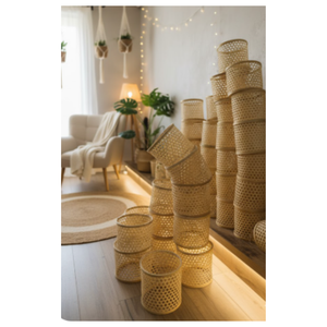 Panier en bambou tissé à la main de qualité supérieure, boîte d'emballage écologique pour pique-nique et cadeaux |   Fabriqué au Vietnam - Product Image 1