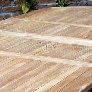 Table à manger moderne en teck massif à 8 places pour l'intérieur, l'extérieur, le jardin, le patio et le balcon. - Product Image 6