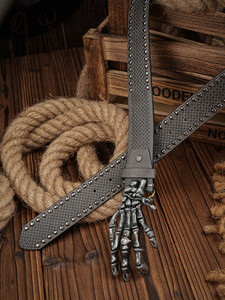 Ceinture de robe en cuir véritable pour hommes Ceinture de taille formelle avec boucle en métal - Product Image 6