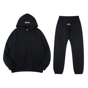 Ensemble de survêtement respirant de haute qualité en molleton d'hiver 100% coton, respectueux de l'environnement, sweat-shirt et pantalon de survêtement, streetwear élégant - Product Image 2