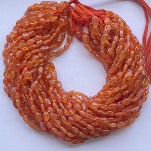 6mm 8mm 10mm Natural <b>Red</b> Orange Carnelian Smooth Oval Gemstone <b>Beads</b> Strands Wholesale DIY for Jewelry Making Bracelet Necklace - Product Image 1
