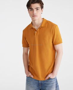 T-shirt à manches mi-longues coupe ajustée pour homme 100% coton Tenue décontractée d'été boutonnée pour polo Design Vente en gros - Product Image 1