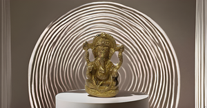 Modern Design Lord Ganesha <b>Statue</b> Idol Brass Metal Pooja Idol for Home Decor <b>Religious</b> Ganesh Murti Showpiece for Puja - Product Image 4