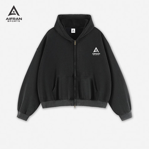 เสื้อฮู้ดดี้ AIFRAN พรีเมียม แบบไม่มีเชือก คอสูง ผ้าคอตตอนหนานุ่ม ทรงโอเวอร์ไซส์ ทรงบ็อกซี่ รับผลิตตามแบบ - Product Image 3