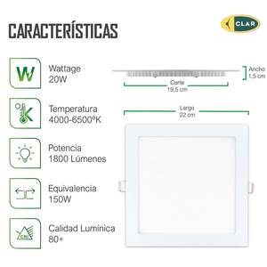 ไฟดาวน์ไลท์ LED แบบฝัง 20W ผลิตภัณฑ์ระดับพรีเมียมในหมวดหมู่ดาวน์ไลท์ - Product Image 3
