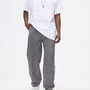 กางเกงยีนส์ขากว้างที่มีรูปร่างผ่อนคลายและทนทานสร้างขึ้นเพื่อความสบายและสไตล์หลวมกางเกงยีนส์ขากว้าง - Product Image 2