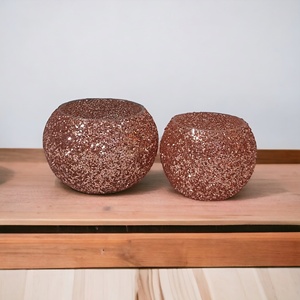 Vases et pots à bougies ronds en verre mosaïque étincelant, artisanat, décoration intérieure, haute qualité, vides, dorés, pour mariage et festival - Product Image 5