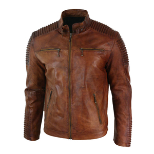 Wholesale Men Genuine Premium Leather Slim Fit Biker Style Winter Fashion Motorcycle <b>Jacket</b> Windproof <b>Waterproof</b> Sheep Stand - Product Image 2