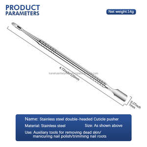 Empujador de Cutículas de Doble Cabeza de Acero Inoxidable Estilo Europeo, Herramienta de Manicura y Pedicura para Limpieza de Uñas - Product Image 4