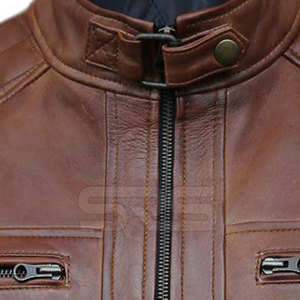 La chaqueta de moto de Cuero 100% más vendida para hombre, chaqueta de invierno transpirable con diseño personalizado - Product Image 5