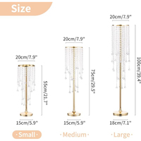 Suporte de Metal para Flores Modelo MFS029 da Marca DCI, Mais Vendido no Atacado, Decoração de Mesa para Casamento com Diamantes e Pérolas