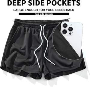 Pantalones cortos de moda de Hip Hop para hombre con ajuste cómodo OEM hechos a medida para uso en verano diseño suelto y de moda - Product Image 3