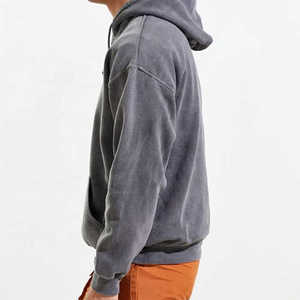 เสื้อฮู้ดผู้ชายคุณภาพพรีเมียมแบบขายส่ง ผ้าคอตตอน 100% ระบายอากาศได้ดี ลวดลายย้อมสีแบบแอซิดวอช  พร้อมปักโลโก้ตามสั่ง สำหรับฤดูใบไม้ร่วง - Product Image 3