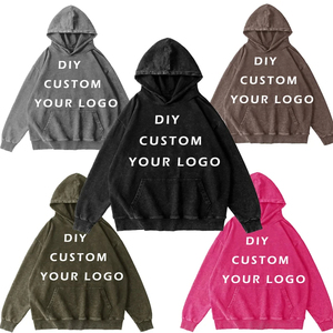 Custom Your Logo Hoodies Mujeres Hombres ácido lavado de manga larga Sudadera con capucha Venta caliente Casual Otoño Invierno Ropa deportiva Ropa - Product Image 3