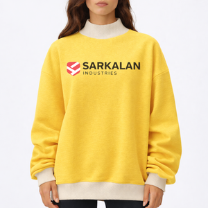 Sweat-shirt à col montant surdimensionné pour femmes, coupe décontractée, épaules tombantes, badge pailleté, streetwear, texture douce, vêtements d'hiver - Product Image 1