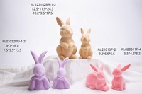 Lapin en céramique flocage rose de Pâques pas cher