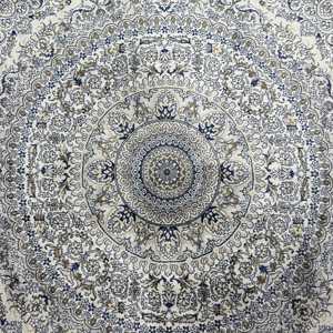 Alfombra Turca, Alfombra Grande de 6.3x6.7 pies, Alfombra Vintage de Seda Azul Abstracta - Product Image 5