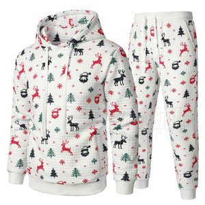 Venta al por mayor invierno logotipo personalizado Jogging trajes liso color sólido Navidad Sudadera con capucha hombres chándal precio razonable OEM - Product Image 2
