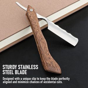 Rasoir droit de barbier professionnel Strop plastique de rasoir en acier inoxydable de qualité supérieure pour hommes Salon de coupe de cheveux utilisation personnelle de toilettage - Product Image 3
