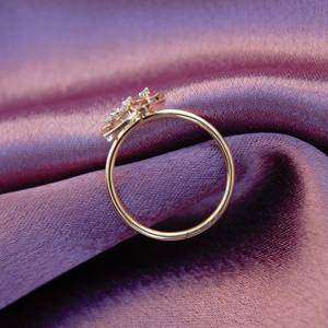 Anillo con forma de flor de diamante Natural certificado IGI, oro de 18 quilates, ligero, minimalista, elegante, atemporal, Moderno - Product Image 3