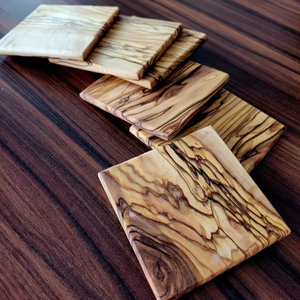 Ensemble de sous-verres en bois naturel pour verres à boire Protection de table pour tout type de table Ensemble de sous-verres en bois - Product Image 5