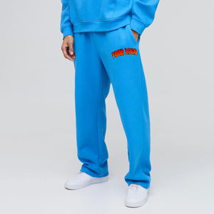 Pantalons pour hommes 100% coton de haute qualité Logo personnalisé imprimé en sérigraphie pantalons de survêtement Baggy lavés personnalisés avec poches latérales survêtement pour hommes - Product Image 6