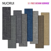 Dalles de moquette en nylon 25x100cm, durables, à boucles denses, antistatiques, avec support en PVC pour revêtements de sol modulaires professionnels