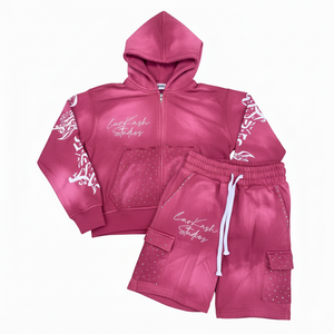 Chándal de Verano Personalizado con Estampado y Bordado para Hombre y Mujer, con Pedrería en Todo el Prenda, 100% Algodón Felpa en Varios Colores - Product Image 4