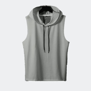 Haut de sport sans manches à capuche pour homme, 100 % coton, haute qualité, pour la musculation et la gym - Product Image 1