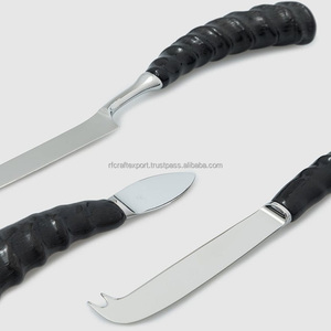 Meilleur design ensemble de couverts de cuisine en acier inoxydable avec manche en corne naturelle RF artisanat ensemble de couverts de vaisselle pour cadeaux - Product Image 4