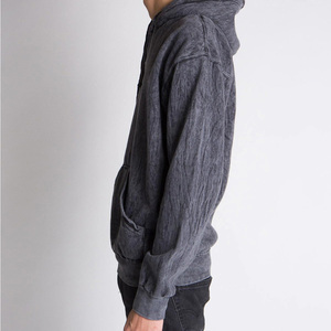 Sweat à capuche personnalisé respirant, imperméable et doublé, effet délavé, OEM, coupe oversize, en molleton polyester/coton, avec impression de logo et marque privée - Product Image 3