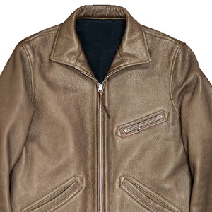 Chaqueta de cuero genuino Rocker de motorista para hombre con estilo de diseño clásico para hombre. - Product Image 3