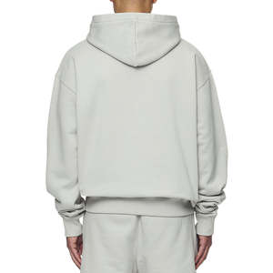 Sudadera con Capucha Oversize para Hombre, Ajuste Holgado, Estilo Urbano, Algodón, Bordada, Lisa, Teñida, Elegante - Product Image 3