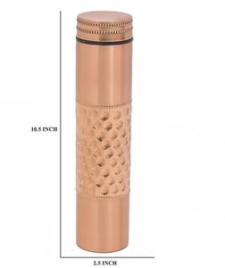 Premium 500ml Copper Temba <b>Bottle</b> Durable Rust-Proof Anti-Oxidant Direct Thermal Middle Hammered Finish Gym Direct <b>Drinking</b> - Product Image 2