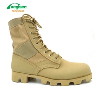 AEGISEC bottes du désert en cuir de vache + textile antidérapantes bottes de randonnée de combat à lacets résistantes à l'huile