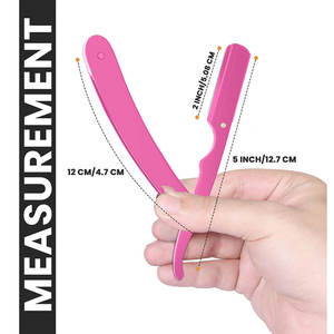 Logotipo personalizado privado Chapado en oro Profesional Facial Recto Barbero Maquinilla de afeitar Hoja plegable Maquinilla de afeitar Herramientas - Product Image 3