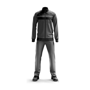 Chaqueta y pantalones de chándal con cremallera estampada y logotipo personalizado para hombre Ropa deportiva de equipo de poliéster gris para entrenamiento Conjunto Estilo chándal - Product Image 6