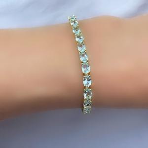 สร้อยข้อมือเงินสเตอร์ลิง925สไตล์ Boho ประดับพลอยบุษราคัมทำด้วยมือชุบทองของขวัญสำหรับผู้หญิง - Product Image 4