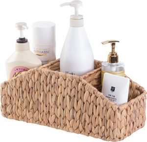 Natural Water Hyacinth Storage <b>Caddy</b> Handwoven Decorative Desk Organizer Home Office Eco Friendly Pen Holder Makeup Brush - Product Image 3