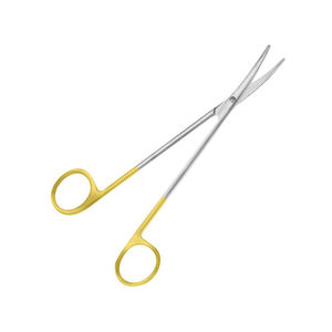 Tijeras T.C Metzenbaum de carburo de tungsteno de punta afilada para cirugía dental, 15 cm, acero inoxidable, curva recta, medio color dorado, Ce - Product Image 6