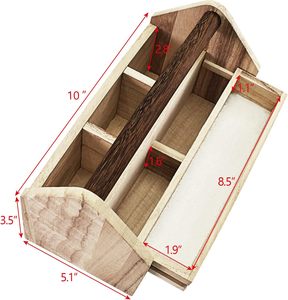 Organisateur de caddie en bois Portable porte-cuillère en bois couverts ustensile Caddy avec support dernière conception porte-couverts en bois - Product Image 2