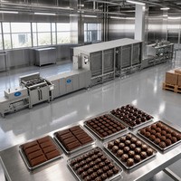 Machine automatique de fabrication de chocolat en acier inoxydable, ligne de production de chocolat 250-600 kg/h, équipement de moulage par dépose