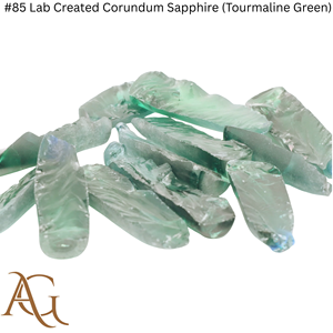 # 85 Corindon synthétique vert saphir brut, boules simulées par fusion flamme, 100 grammes - Product Image 4