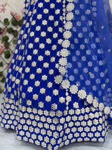 Designer bleu royal Lehenga Choli pour mariage fête indienne porter Lehengas Choli avec ensemble dupatta - Product Image 5